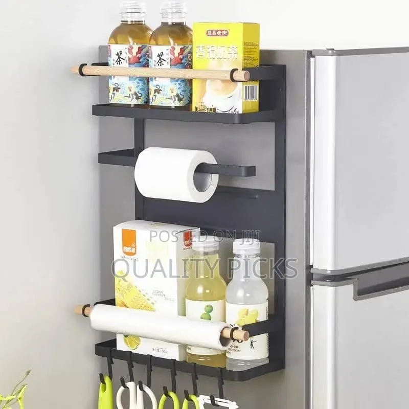 Metallic Fridge Storage Rack Organizer