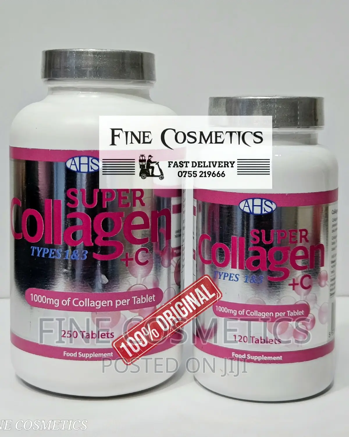 Super Collagen + Vitamin C Tablets 1000mg for Skin and Hair.