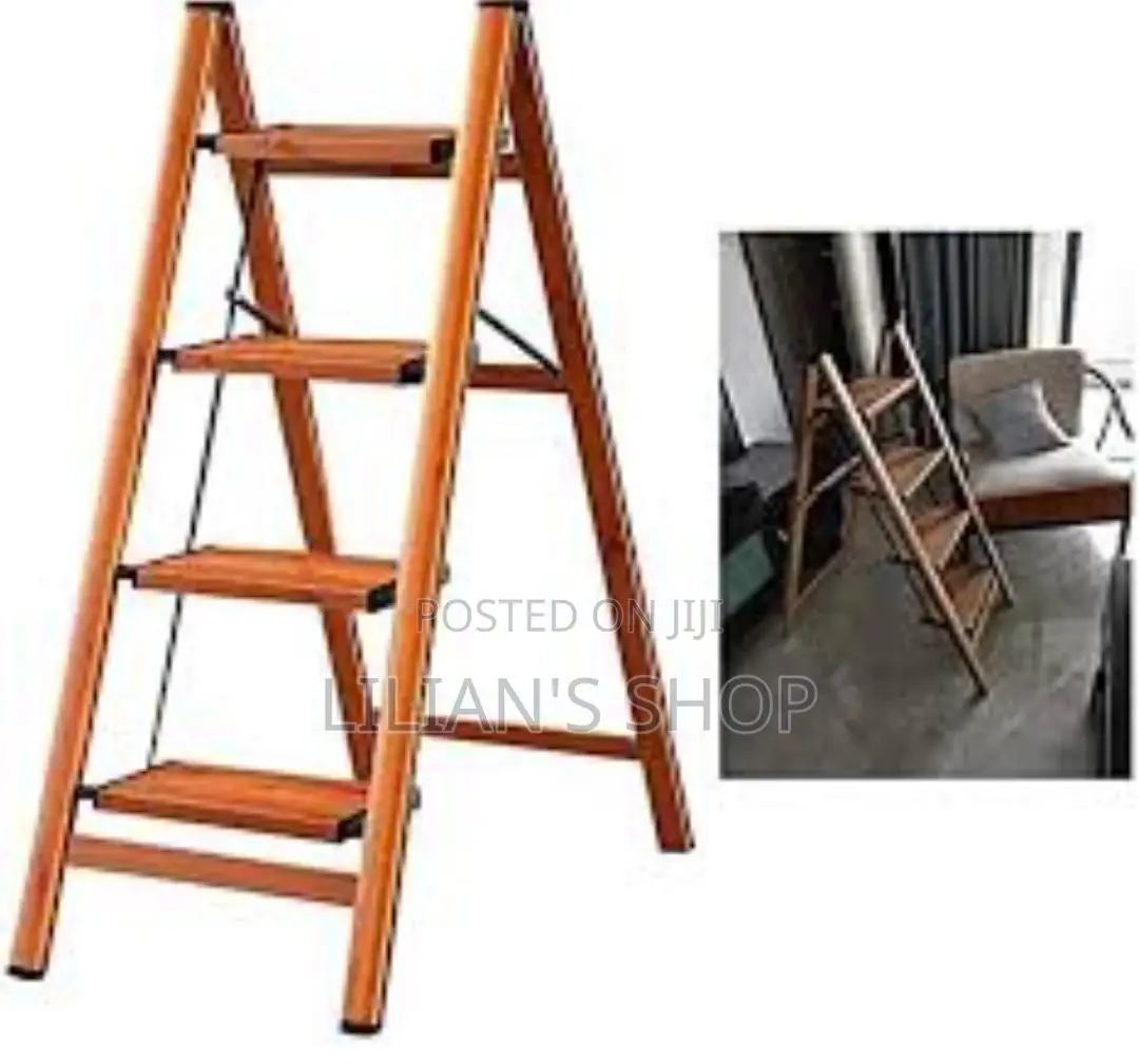Wooden Ladder With Anti Slip Rubber