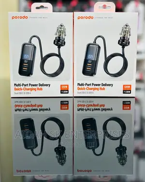 Photo - Porodo Transparent 120W Muilt Port Car Charger