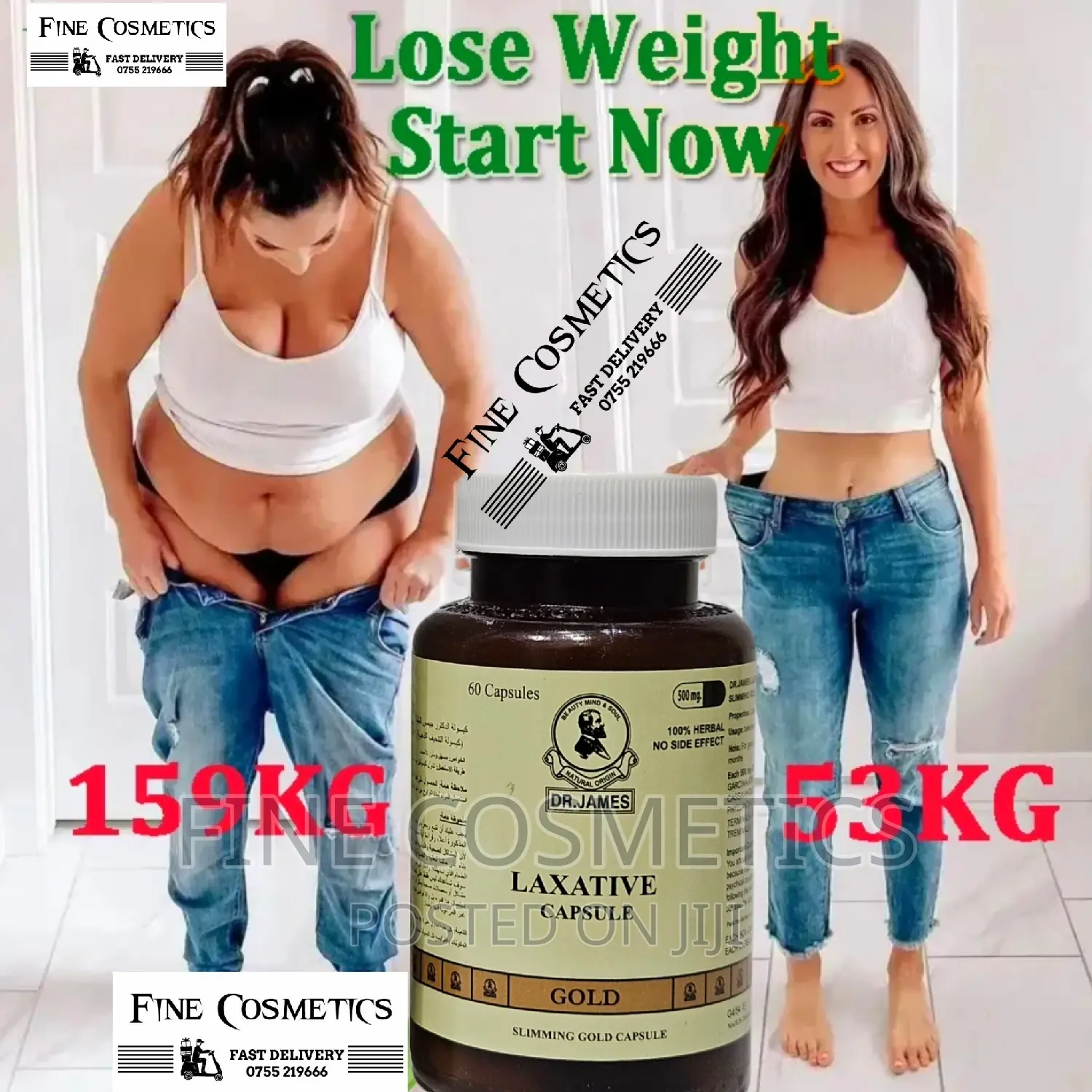 Dr James Slimming Gold Laxativ Weight Loss Fat Burner 60caps