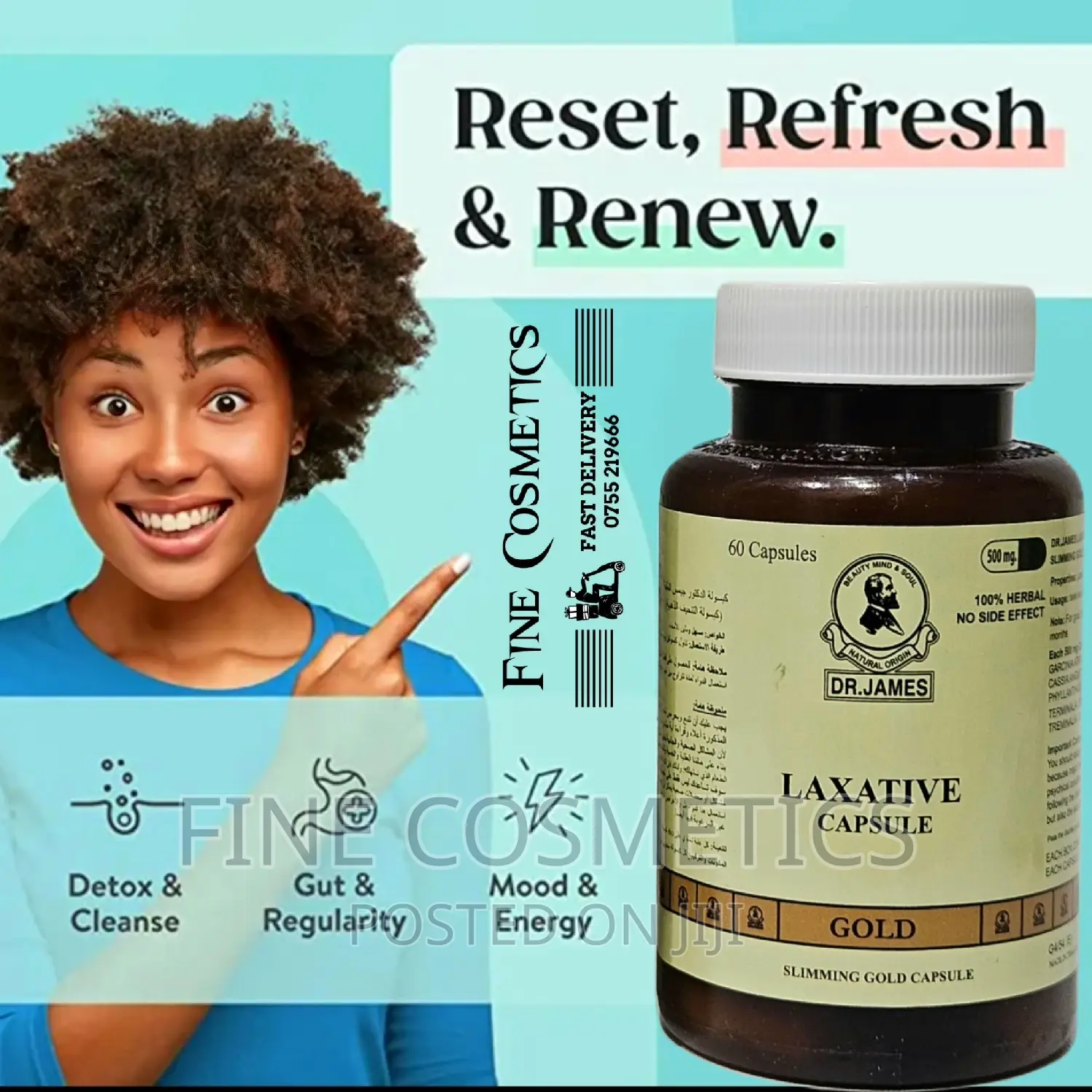 Dr James Slimming Gold Laxativ Weight Loss Fat Burner 60caps