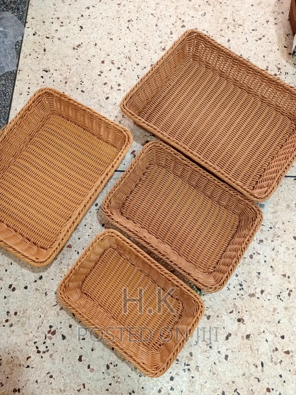 Rectangular Polypropylene Bread Basket Set of 4pcs