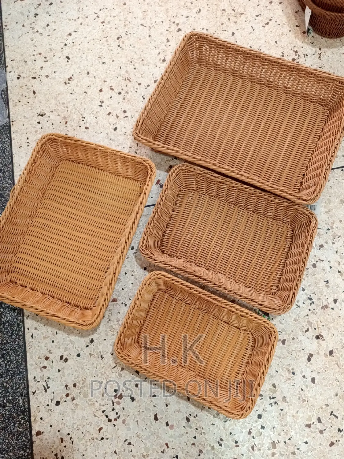 Rectangular Polypropylene Bread Basket Set of 4pcs