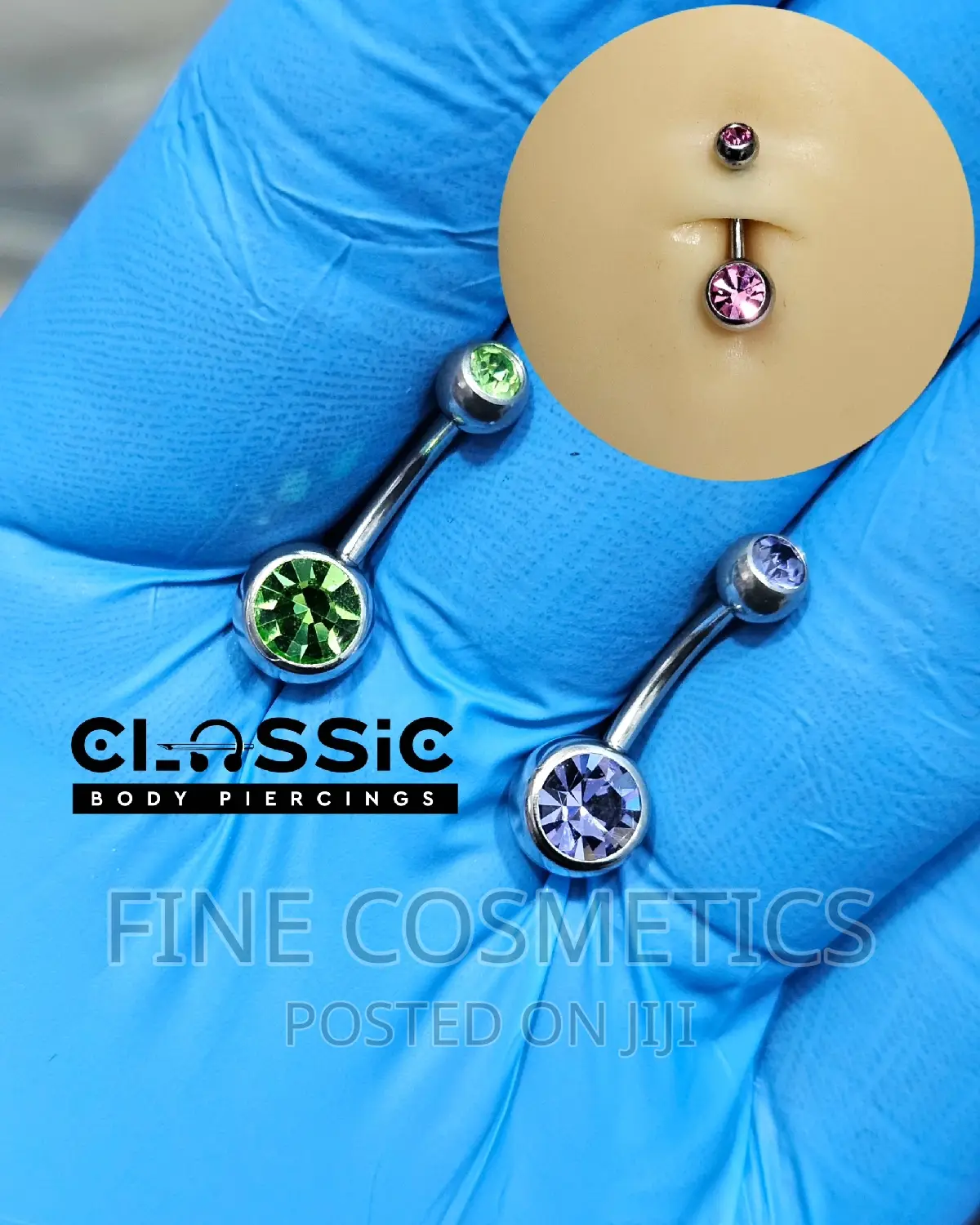 1PC Colored Belly Ring Stainless Navel /Umbilical Jewelry