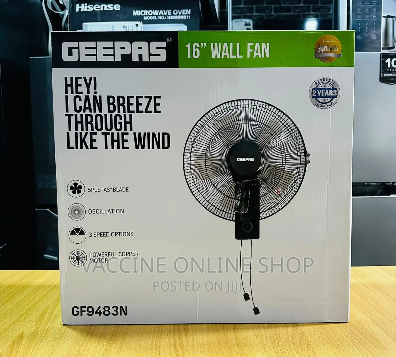 Geepas Wall Fan 3speeds/ Geepas Wall Fan GF9