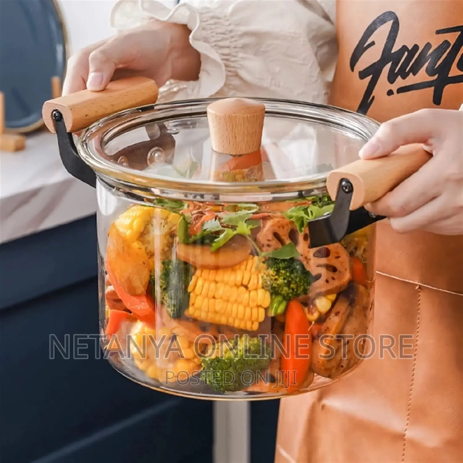 Set of 3 Glass Soup Cooking Pots 5litres