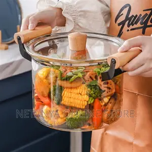 Set of 3 Glass Soup Cooking Pots 5litres