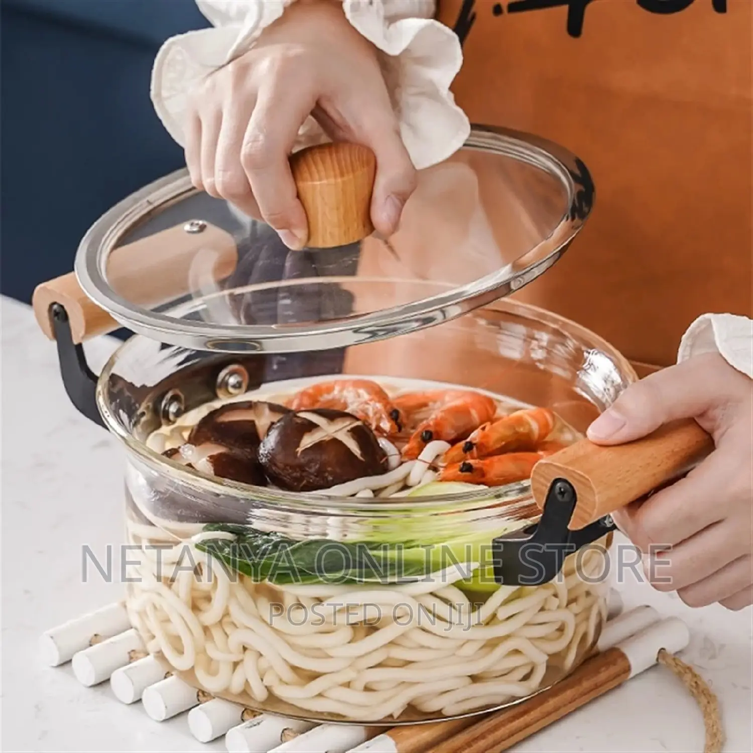Set of 3 Glass Soup Cooking Pots 5litres