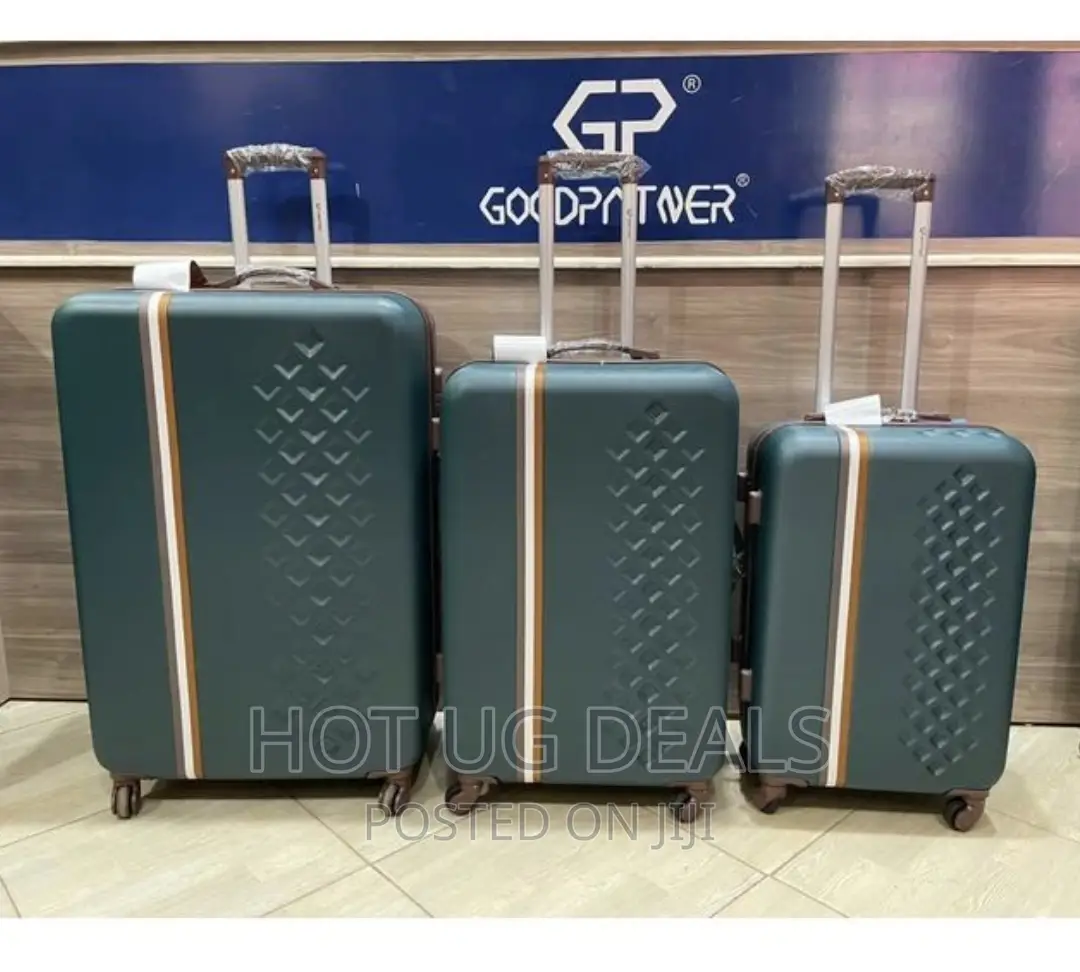 Set of 3 Plastic Travel Suitcase Bag - Multicolor