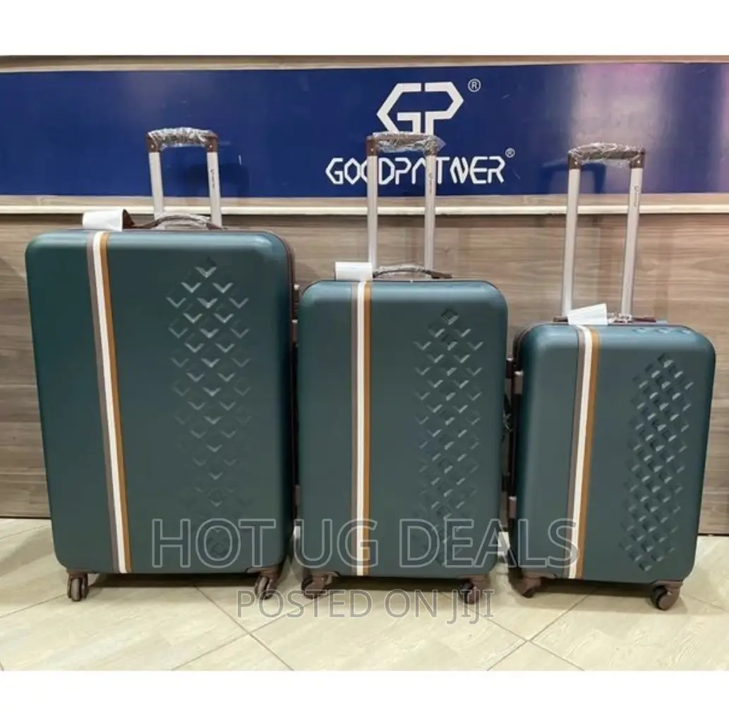 Set of 3 Plastic Travel Suitcase Bag - Multicolor