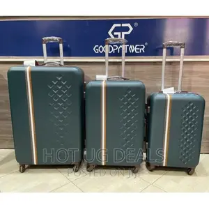 Set of 3 Plastic Travel Suitcase Bag - Multicolor