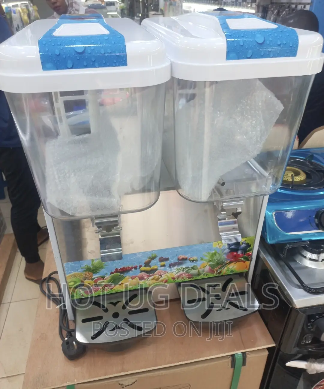Double Juice Beverage Cooling Dispenser 9x2litres - Clear
