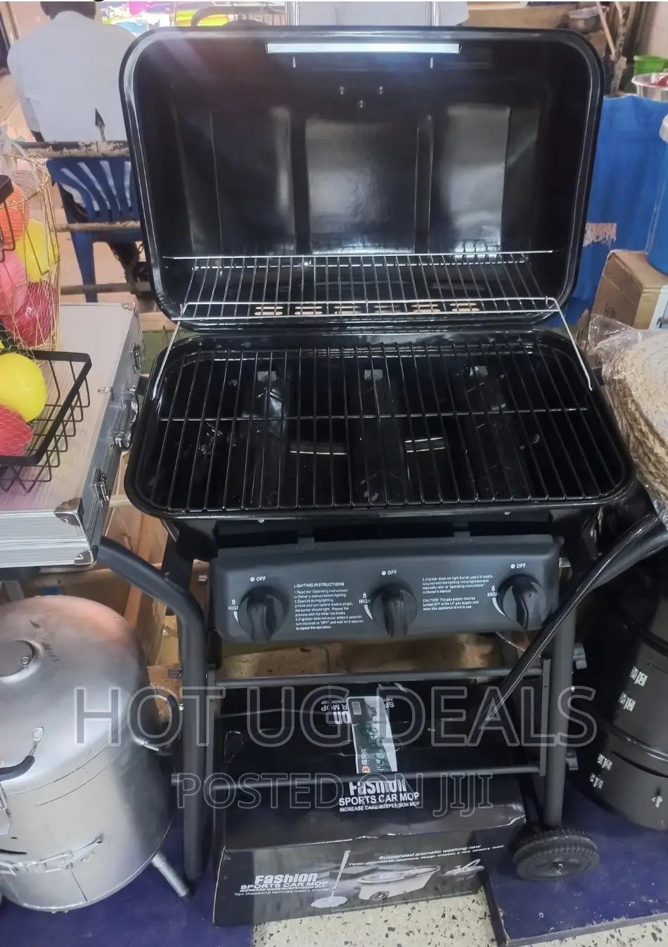 3 Burner BBQ Gas Grill Stainless Steel Garden Barbecue Grill
