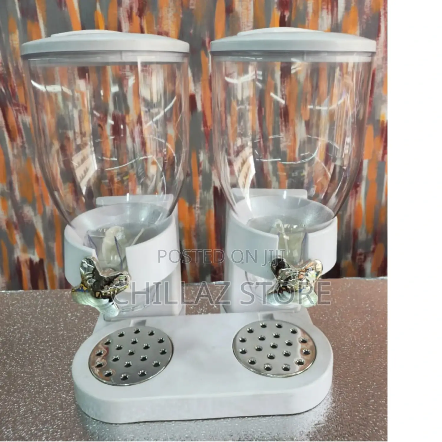 Double Cereal Dispenser.