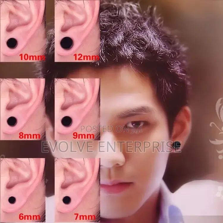 Stainless Steel Strong Cube Magnet Magnetic Earrings Black E