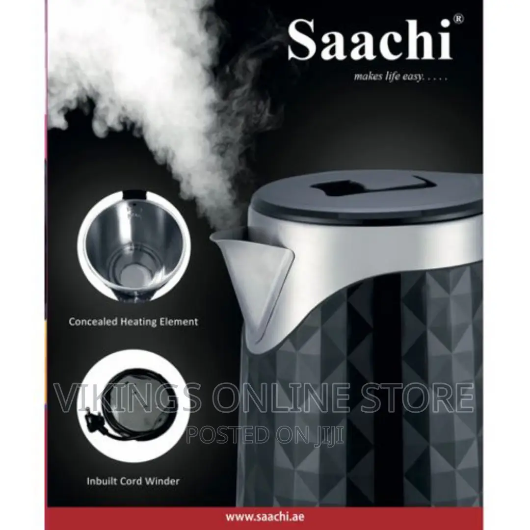 Saachi 2litres Stainless Steel Electric Kettle Silver -Black