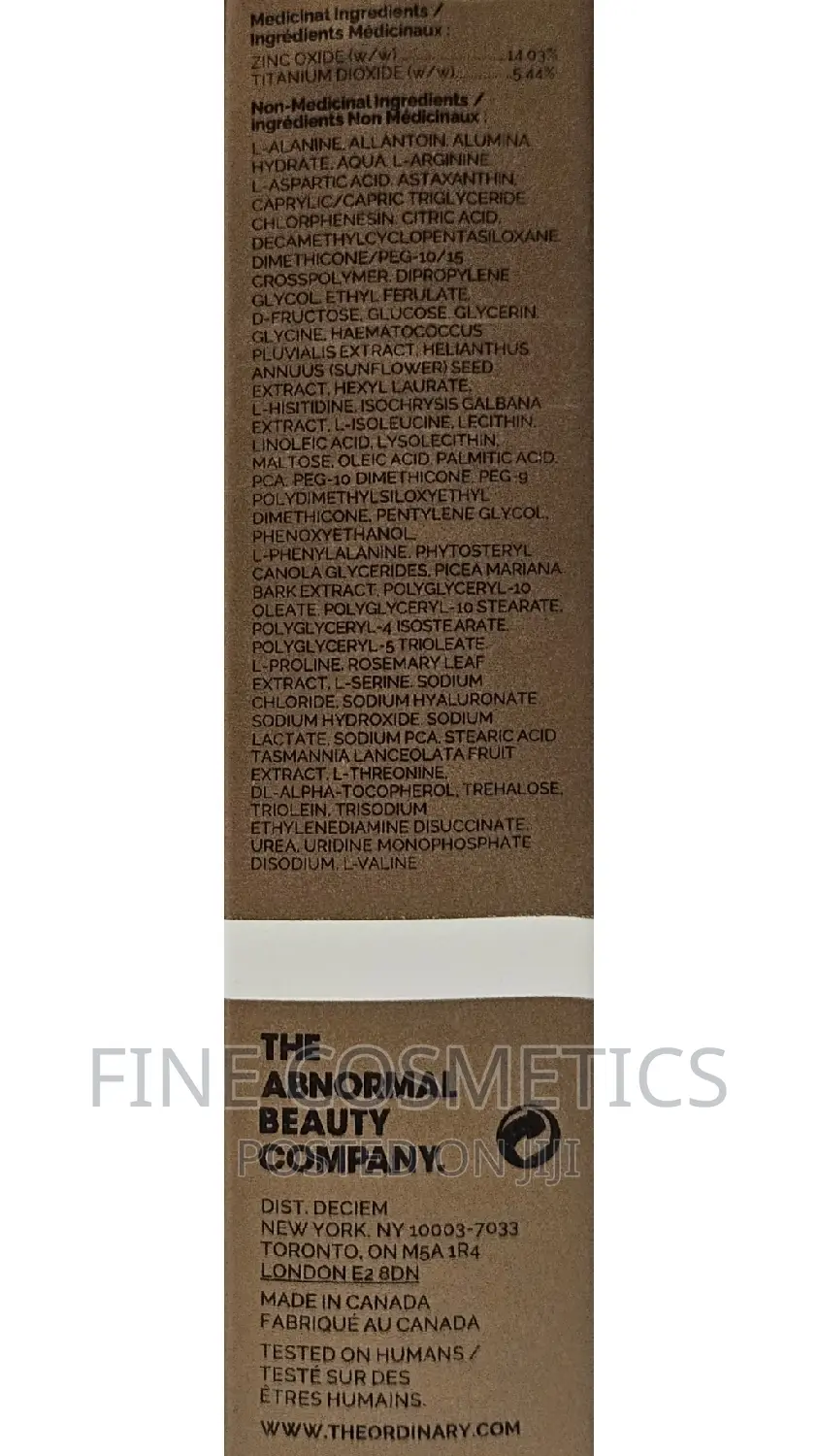 The Ordinary Suncare Mineral UV Filters SPF30 Sunscreen UVB