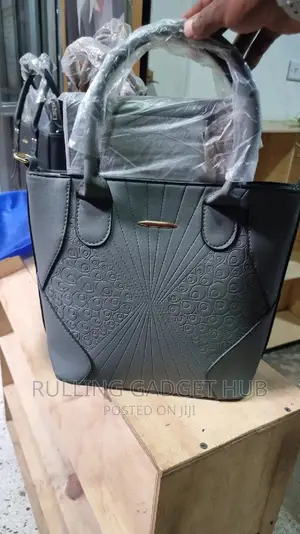 Women Big Hand Bag With a Wallet -Grey.
