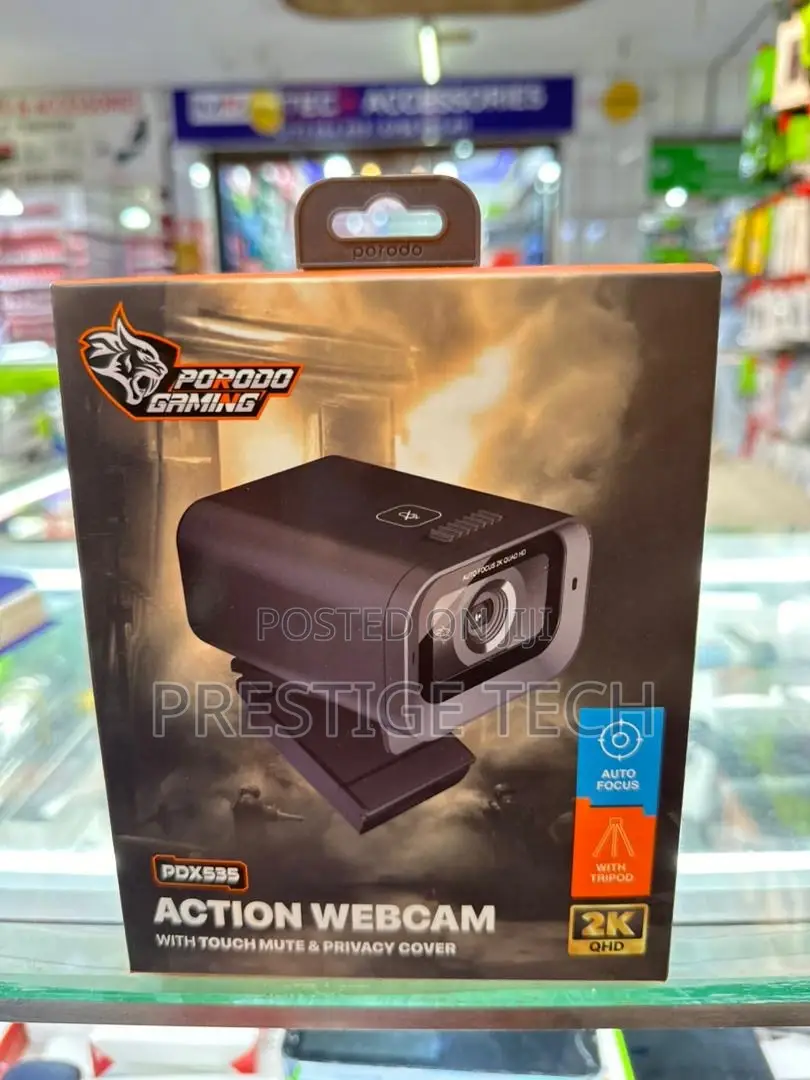 Porodo Gaming Action Webcam PDX535 With Mic and Tripod