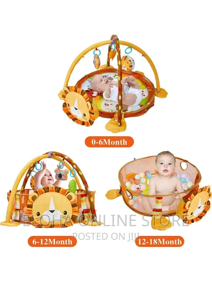 3 in 1 Baby Play Mat Kids Educational Puzzle Carpet Lion