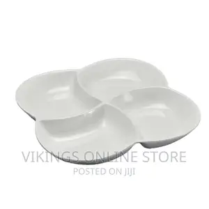 4 Portion Curved Plates 6pc – White