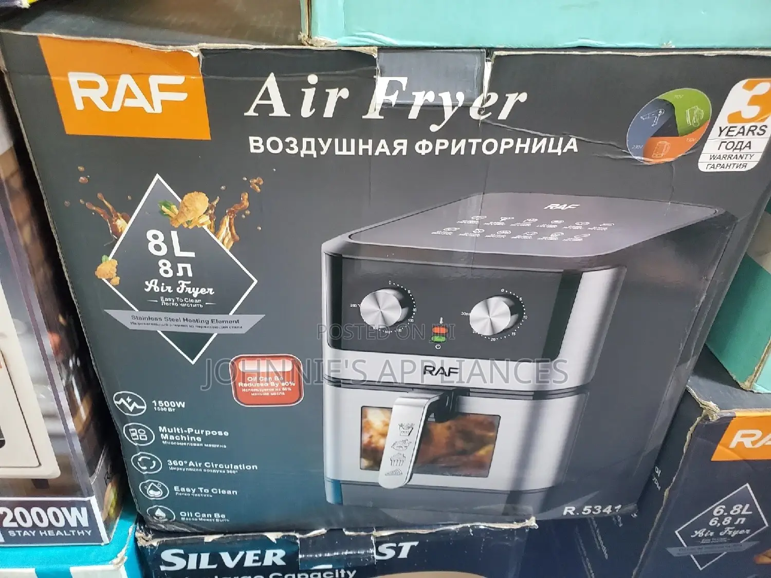 Raff Airfryer 8l Non Use Ov Oil