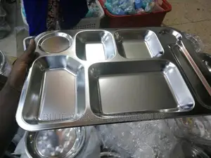 12pcs Stainless Steel Partioned Plates/Dinner/Serving Trays