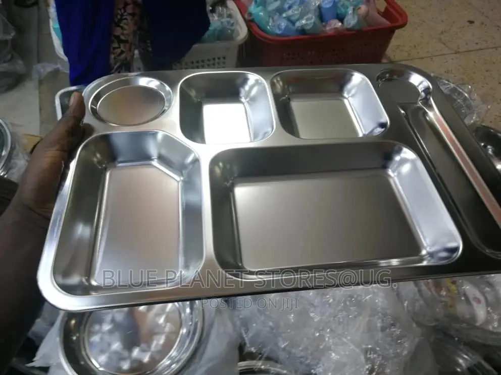 12pcs Stainless Steel Partioned Plates/Dinner/Serving Trays