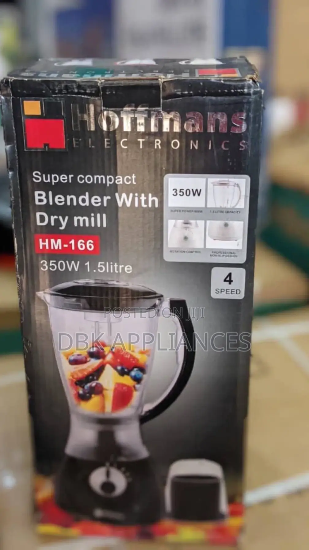 Hoffmans 1.5L Blender With Dry Mill 350L