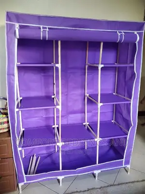 Three Column Wooden Closet Purple