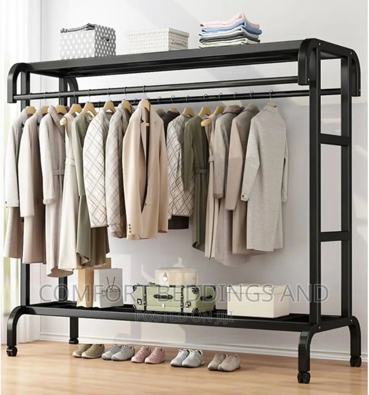 Metallic Clothes Rack Black