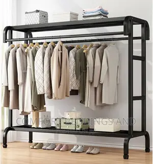 Metallic Clothes Rack Black