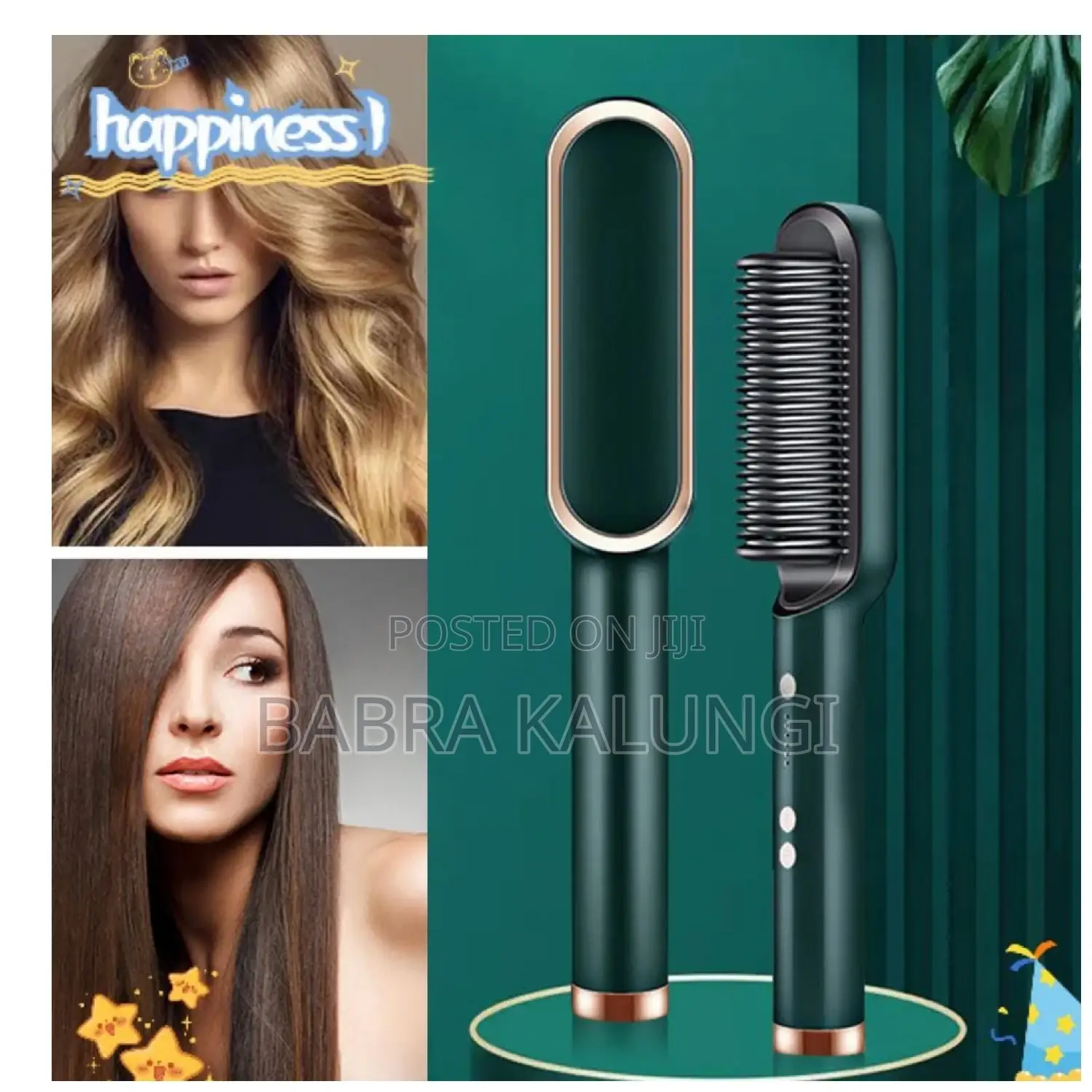 2 in 1 Hair Straightener Brush