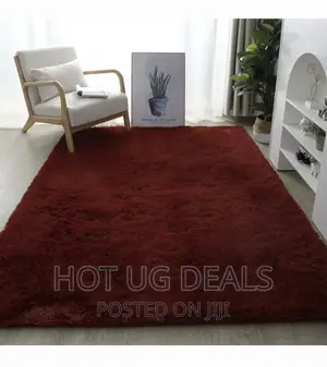 Large Size Soft Fluffy Center Carpets 2x2.5m- Maroon