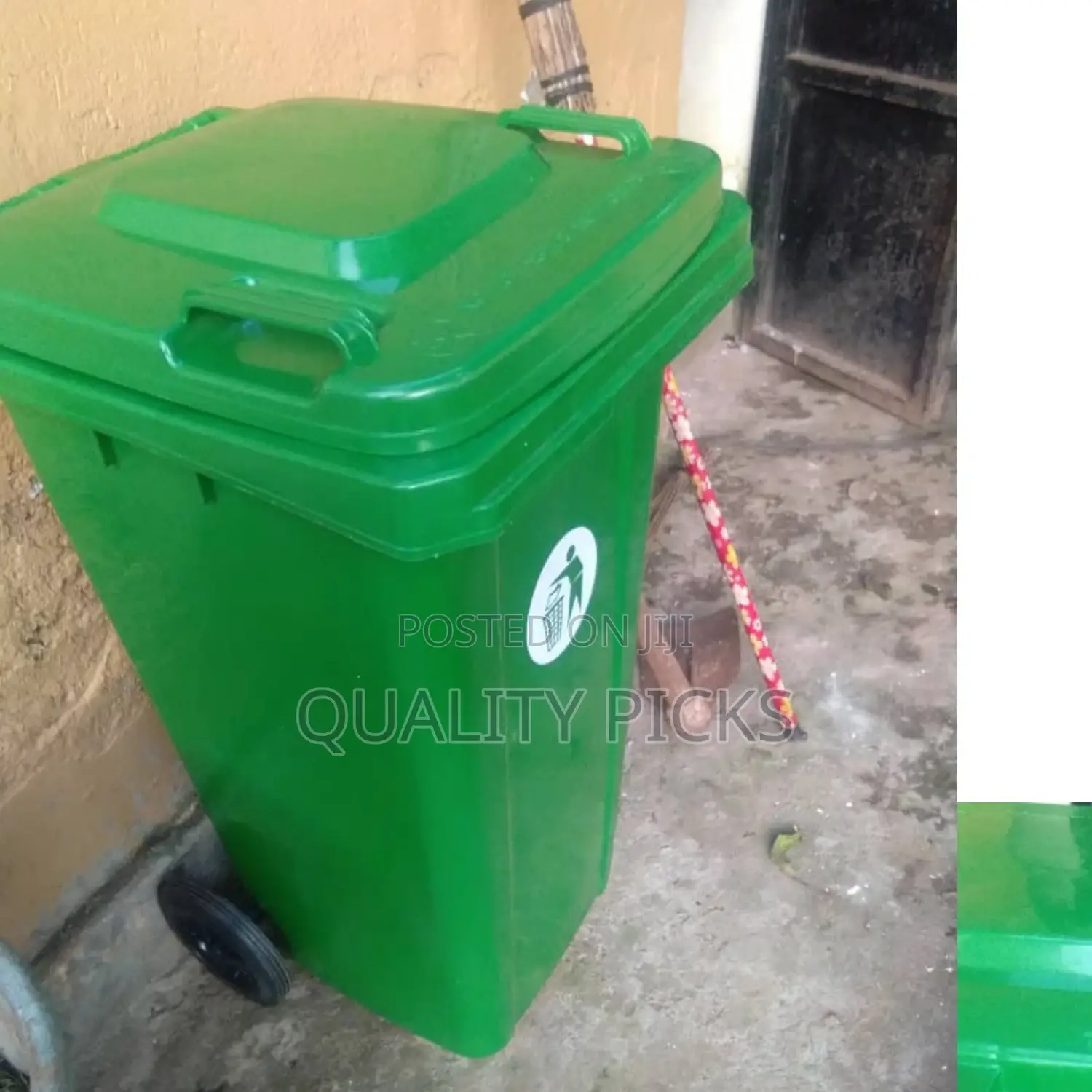 Green Trash Can