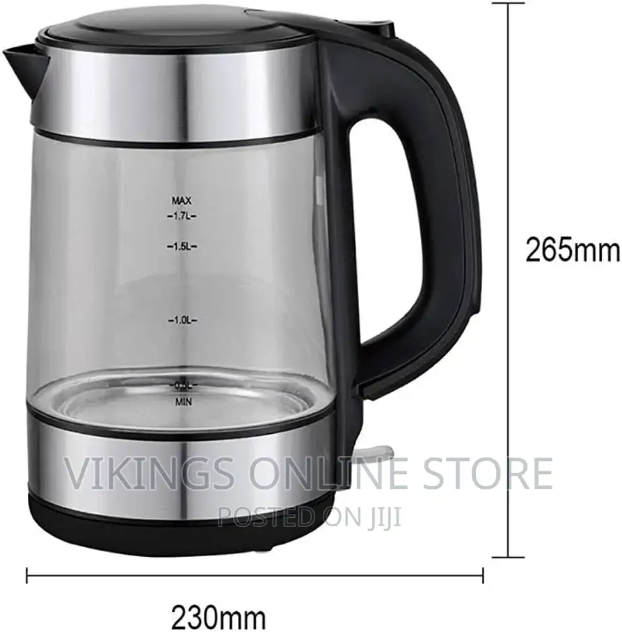 DSP 1.7 Litre Glass Electric Kettle – Silver