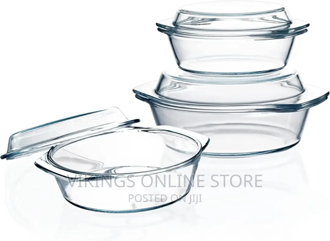 3 PCS Glass Casserole