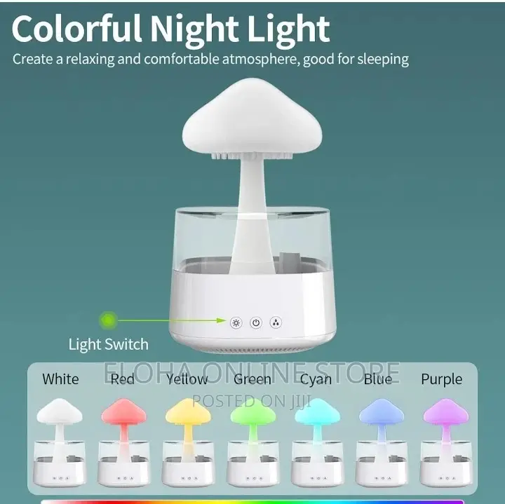Rain Drop Humidifier, Mushroom Humidity 4 in 1