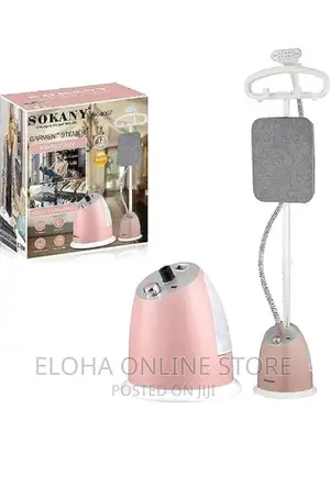 Sokany Vertical Garment Steamer 2.2L Electric Pump-Pink