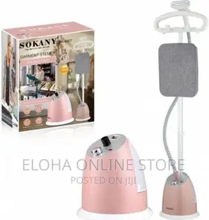 Sokany Vertical Garment Steamer 2.2L Electric Pump-Pink