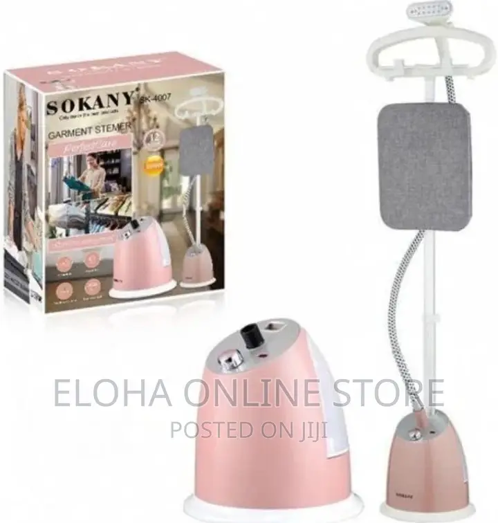 Sokany Vertical Garment Steamer 2.2L Electric Pump-Pink