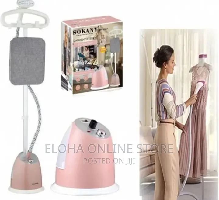 Sokany Vertical Garment Steamer 2.2L Electric Pump-Pink