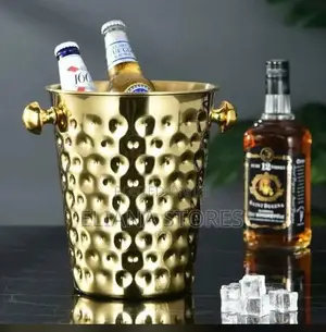 Steel Gold Ice Bucket