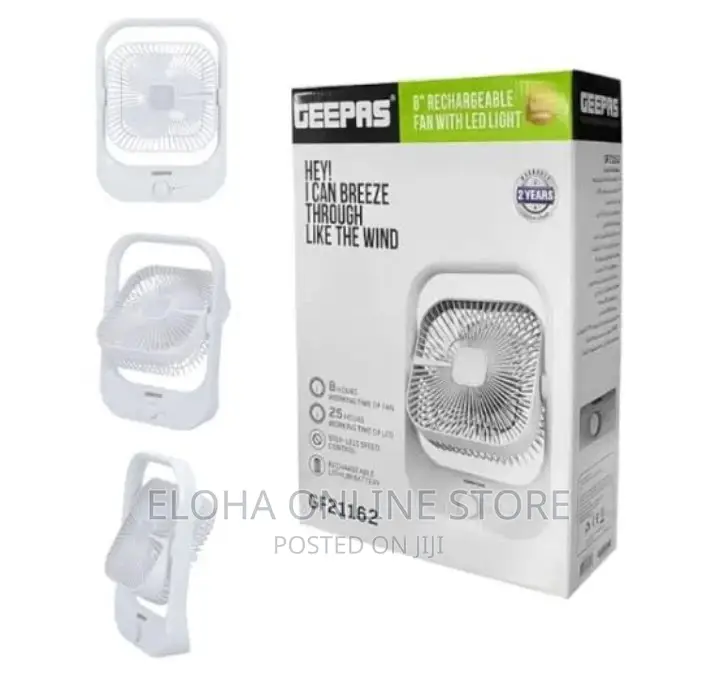 Geepas 8"Rechargeable Fan With LED Light-G721162