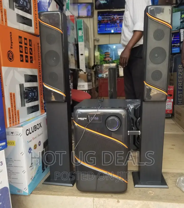 Global Star 2.1 Tallboy Wireless AC/DC Sound System - Grey