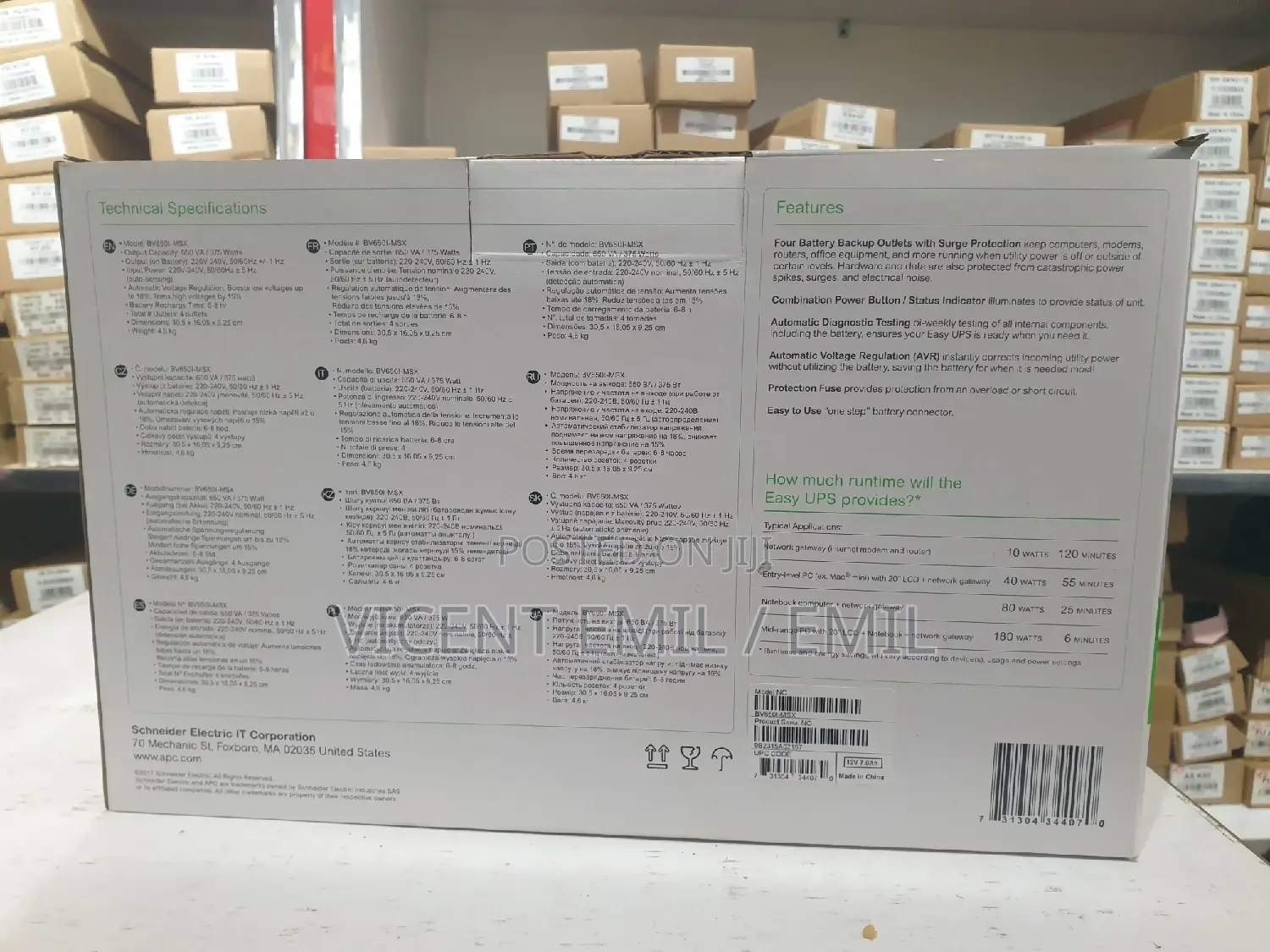 UPS APC 650va 335W