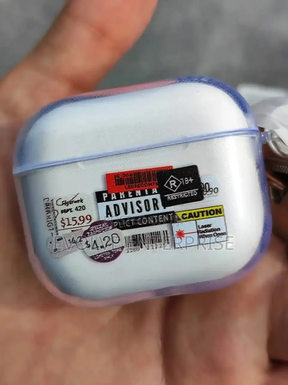 Airpods Pro Clear Retro Label Earphone Case