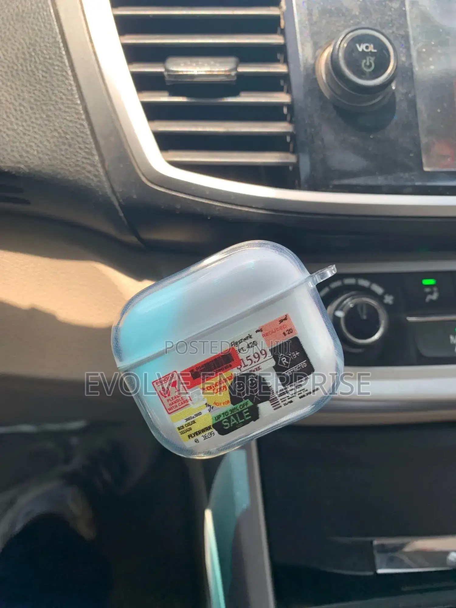 Airpods Pro Clear Retro Label Earphone Case