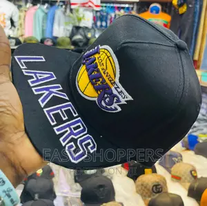 Lakers Snapback Adjustable Hat Black Adult Baseball Cap